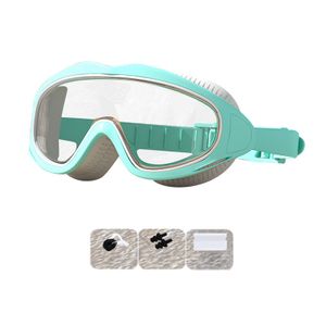 Schwimmbrille für Erwachsene Herren Frauen Jugend Kinder, Anti-Fog UV-Schutz Ohne Leakage Schwimmbrillen mit Nasenklammer Ohrstöpsel(Grün)