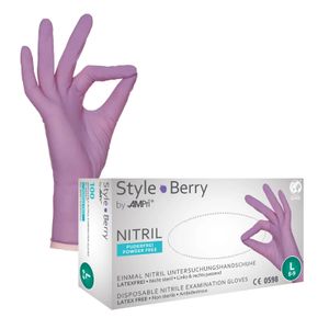 Einmalhandschuhe, Nitril Handschuhe, lila, puderfrei, 100 Stück, Größe M, Leila, Style by Med-Comfort