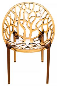 In And OutdoorMatch Trendy Stuhl Bailey - Mit Rückenlehne - Zuhause oder auf der Messe - Transparentes Gold - Sitzhöhe 45cm