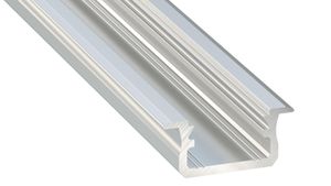 LED Aluminium Profil Leiste Weiß | Typ B Vielseitig einsetzbar | Mit Endkappe | Gefroren Abdeckung | 1m