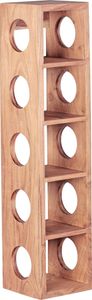 Weinregal MUMBAI Massiv-Holz Akazie Flaschen-Regal Wandmontage für 5 Flaschen Holzregal modern mit Ablage 70 cm