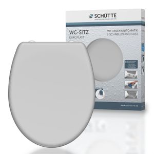 SCHÜTTE Duroplast WC-Sitz GREY, mit Absenkautomatik und Schnellverschluss