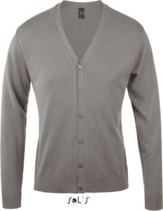 SOLs 90011 | Golden Men V-Neck Knitted Cardigan - Farbe: Medium Grey (Solid) - Größe: 3XL