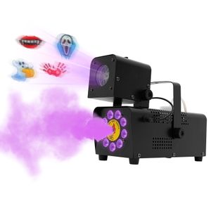 9-Farben 500Watt Nebelmaschine mit Fernbedienung Rauchmaschine LED-Projektor Bühneneffekt für DJ Disco Weihnachten Party