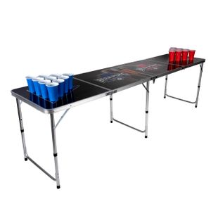 Lifetime Games Faltbarer Tisch Bierpong - Aufgebaut 240 x 60 x 70 cm - Kompakt Klappbar auf 60 x 60 x 15 cm - mit Griff, Schwarz