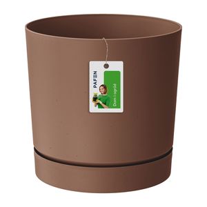 Blumentopf Prosperplast Übertopf aus Kunststoff Blumenkübel mit Untersetzer Rund Terracotta 3,2 L