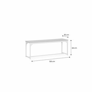 Esszimmer-Set LOFT Schwarz rechteckiger Stahltisch L140 x B80 x H75 cm mit 2 Bänken L120 x B35x H46 cm, 4 Sitzplätze