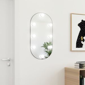 Prolenta Premium  Spiegel mit LED-Leuchten 80x40 cm Glas Oval