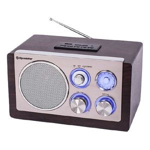 Roadstar HRA-1345NUS/WD Stolní rádio, FM tuner, retro, AUX, hnědá barva