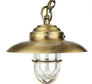 Pendelleuchte außen Messing massiv Maritim IP54 Außenlampe Balkon Terrasse Eingang