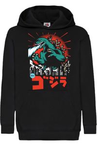 Godzilla Kinder Kapuzenpullover Sweatshirts Manga Japan Anime Animation Comics Gift, 7-8 Jahr - 128 / Schwarz