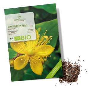 Johanniskraut Samen - Heilkräuter Saatgut aus biologischem Anbau ideal für den heimischen Kräutergarten, Balkon & Garten (300 Korn)