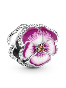 Pandora Charm 790777C01 Pink Pansy Flower Sterling Silber 925 Moments Collection