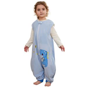 Dětské spací pytle Dětský spací pytel bez rukávů na zip, podzimní zimní spací pytel Polyesterový nositelný , modrý, L=92
