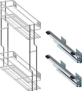 Unterschrankauszug 2 Etage Küchenauszug Schrankauszug mit Softclose für Schränke: 200 mm Montage im Schrank – Rechts