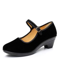 Damen Loafer Runde Zehen Schuhe High Heels Pumps Nicht Rutsch Slip Moccasins Schuhe Schwarz,Größe 36,5 Schwarz,Größe EU 36,5
