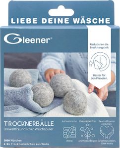 Gleener Trocknerbälle 4er-Pack 100 % Wolle