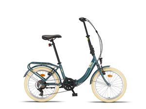 PACTO EIGHT - Hochwertiges Faltrad 27cm Stahlrahmen 20 Zoll Doppelwandige Aluminiumfelgen 6 Gang Shimano Klapprad Fahrrad Hollandrad Fahrrad Grün