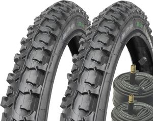 2x 24 Zoll Little Aggro Mountainbike Reifen Fahrradreifen 24x1.95 inkl. 2x Schlauch AV