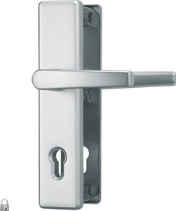 ABUS Schutzbeschlag HLS 214 (Ausführung: Klinke-Knauf, Oberfläche: F3 Aluminium Gold/Messing) Ausführung: Klinke-Knauf Oberfläche: F3 Aluminium Gold/Messing