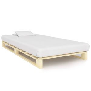 Modernem - Palettenbett Holzbett Bett aus Paletten Massivholz Kiefer 100×200 cm - Doppelbett Designbett Jugendbett