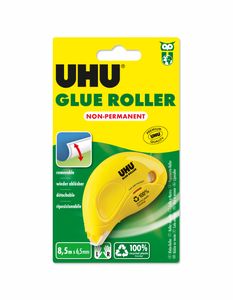 UHU Kleberoller Dry & Clean Roller non permanent gelb