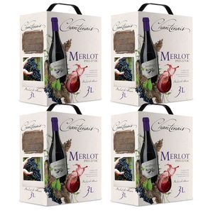 Bag-in-Box - Vin de Pays d'Oc - Merlot - Rotwein - Chantenais 3 L., Auswahl:4 Boxen