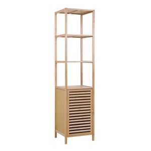 SVITA Badregal L mit Tür hoher Badezimmerschrank Regale freistehend Natur Bambus SVITA Badregal L mit Tür hoher Badezimmerschrank Regale freistehend Natur Bambus