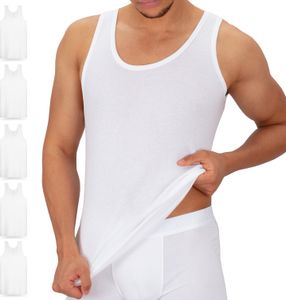 Celodoro Unterhemd Herren 5er Pack (weiß, Größe XL) - Feinripp Tank-Top aus 100% Baumwolle - Achselshirts, Trägershirts & Unterhemden für Männer - atmungsaktive Anti-Schweiß Tanktops & Muskelshirts
