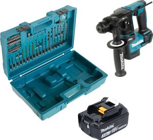 Akumulatorowa wiertarko-wkrętarka udarowa Makita DHR 171 F1X3 18 V 1,2 J SDS-Plus Brushless + 1x akumulator 3,0 Ah + 65-częściowy zestaw akcesoriów + walizka - bez ładowarki