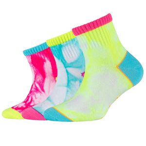 Skechers 3PPK Girls Casual Fancy Tie Die Socks SK41076-1001, skarpetki, dla dziewczynek, wielokolorowe