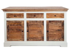 Sideboard Anrichte B 140 H 90 cm Kommode 3türig Ibiza Massivholz