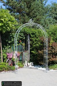 GardenAndPools Rosenbogen Paris Lilie Spitze B- 1,60 m Verzinkt Pergola Metallrosenbogen Gartenbogen Rosensäule Rose Arches Arco da Giardino