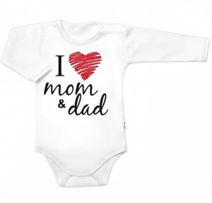 Body z długim rękawem Baby Nellys, I love mom & dad, rozmiar 86, unisex