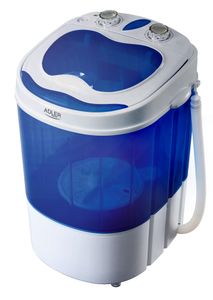 JUNG ADLER AD8051 Mini Waschmaschine mit Schleuder blau, Waschautomat bis 3 KG , Reisewaschmaschine, Miniwaschmaschine, Camping Mobile Waschmaschine, Toploader (1 Kammer)
