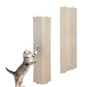 Katzen Kratzbrett mit 2 verschiedenen Seiten 80 x 27 cm - 2er Set - Sisal und Plüsch Kratzecke zum Legen oder Hängen