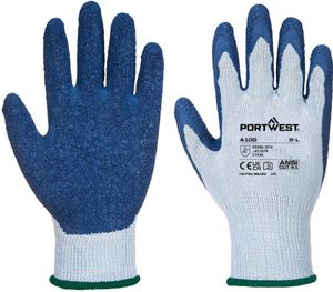 Portwest A100 Grip Rękawice lateksowe szare/niebieskie Rozmiar L