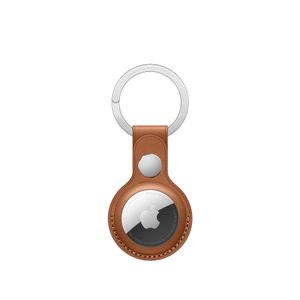 Apple AirTag Schlüsselanhänger aus Leder Schutzhülle für Apple AirTags Sattelbraun