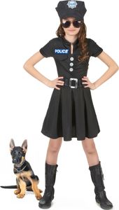 Polizei-Kostüm mit Kappe für Mädchen L 10-12 Jahre (130-140 cm)