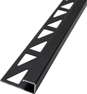 Dalsys Fliesenschiene Eckprofil 2,5m x 10mm Quadratprofil Aluminium (eloxiert) Schwarz, Fliesenprofil