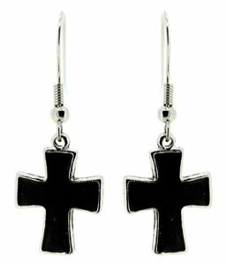 Ohrringe Kreuz schwarz Ohrhänger Kreuz schwarz Ohranhänger Kreuz schwarz earrings black cross