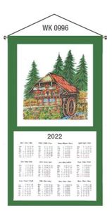 Stoffkalender 2022 Wandkalender / Geschirrtuchkalender  Schwarzwaldmühle " 35x65 cm mit Transferdruck