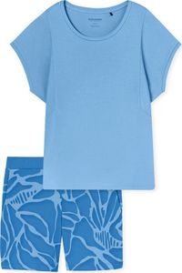 Schiesser Damen Schlafanzug kurz hellblau 38  ST