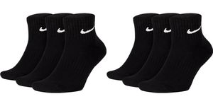 Nike SX7677 Socken Damen Herren Kurz Sportsocken Sparset - Größe: 42-46 - Farbe: 6 Paar schwarz
