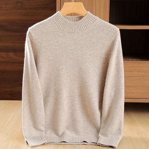 Dicker Kaschmir-Rollkragenpullover für Herren im Herbst/Winter, XL, Beige