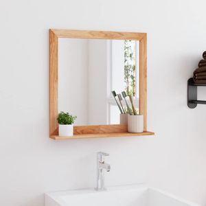 vidaXL Lustro ścienne 55x55 cm z litego drewna orzechowego