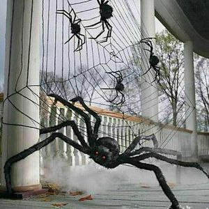 125cm Riesen Spinne mit 5m Spinnennetz + 20g Dehnbares Spinnennetz + 20 kleine Spinnen set, Halloween Größer Spinne Gruselige Spinnennetz Spinngewebe Halloween Party Dekoration