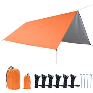Orange Campingzelt im Freien Oxford-Stoff Ultraleicht Wasserdicht Camping-Überdachungstuch Silberbeschichtet Quadratisches Überdachungszelt