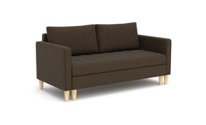 Sofa Oslo 155 x 90 mit Schlaffunktion - Schlafsofa mit Bettkasten - Farben zur Auswahl - STOFF LUX 12 Braun