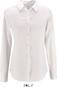 SOL'S Damen Bluse Langarm Shirt Tunika Top Freizeit Oberteil Business, Größe:XL, Farbe:Weiß